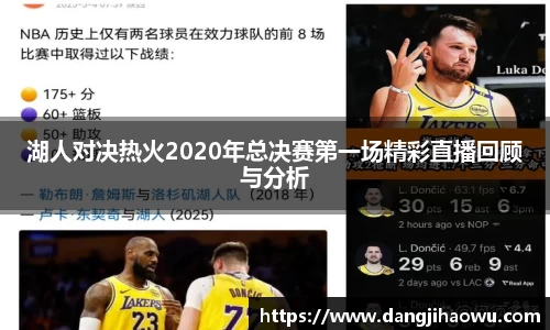 湖人对决热火2020年总决赛第一场精彩直播回顾与分析